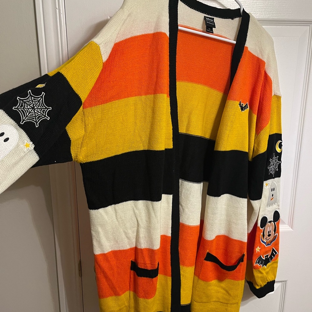 Her Universe Viral Disney Candy Corn Halloween Knit Cardigan - Picture 5 of 7